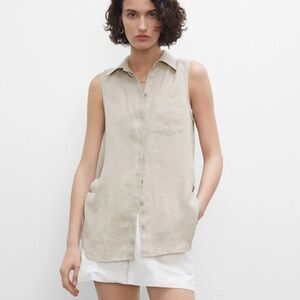 Sigrid Olsen Linen Tunic Blouse size Medium